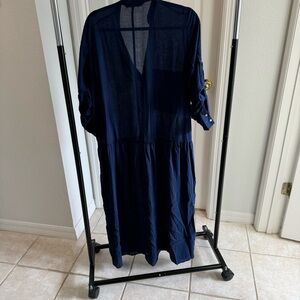 Zara Navy Long Sleeve Dress